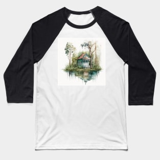 Bayou Cabin Ornament Baseball T-Shirt